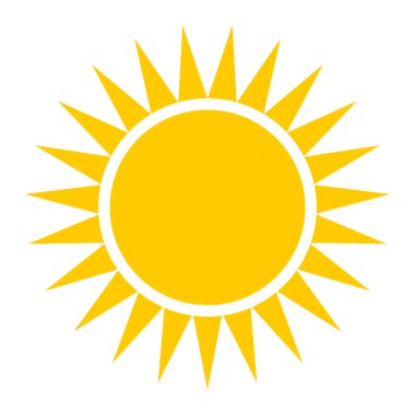 Beyaz arkaplanda güneş simgesi