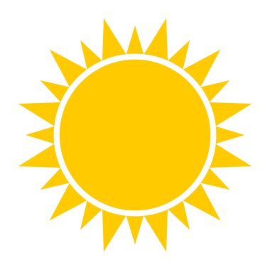 Beyaz arkaplanda güneş simgesi