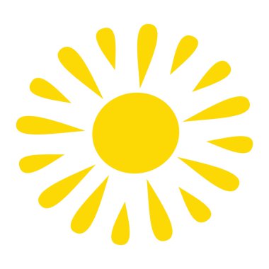 Beyaz arkaplanda güneş simgesi