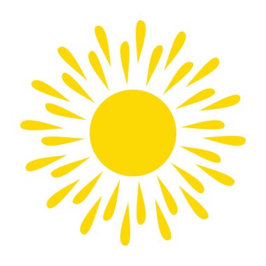 Beyaz arkaplanda güneş simgesi