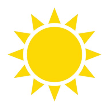 Beyaz arkaplanda güneş simgesi