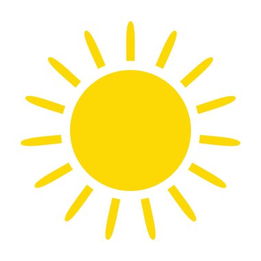 Beyaz arkaplanda güneş simgesi