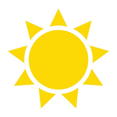 Beyaz arkaplanda güneş simgesi