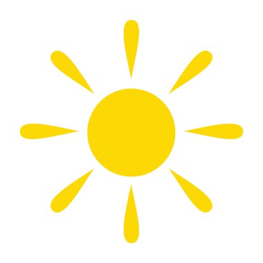 Beyaz arkaplanda güneş simgesi