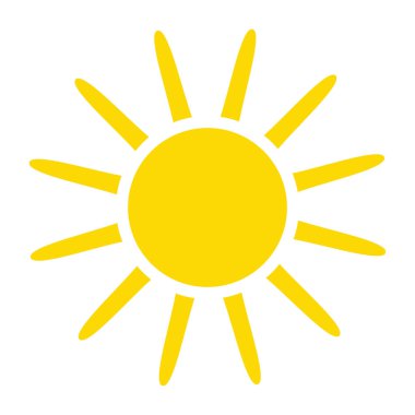 Beyaz arkaplanda güneş simgesi