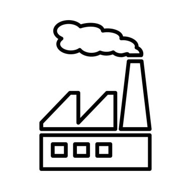 Beyaz arkaplanda fabrika simgesi