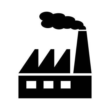 Beyaz arkaplanda fabrika simgesi