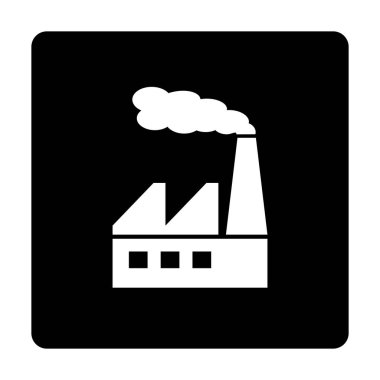 Beyaz arkaplanda fabrika simgesi