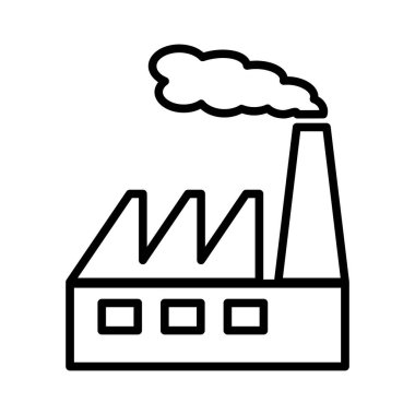 Beyaz arkaplanda fabrika simgesi