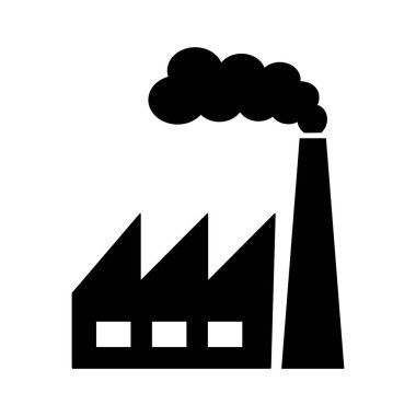 Beyaz arkaplanda fabrika simgesi