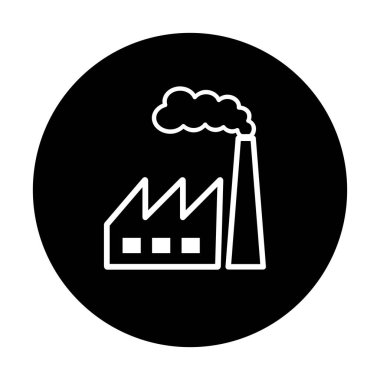 Beyaz arkaplanda fabrika simgesi