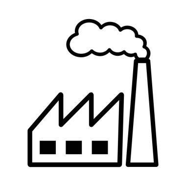 Beyaz arkaplanda fabrika simgesi