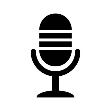 Beyaz arkaplanda mikrofon simgesi