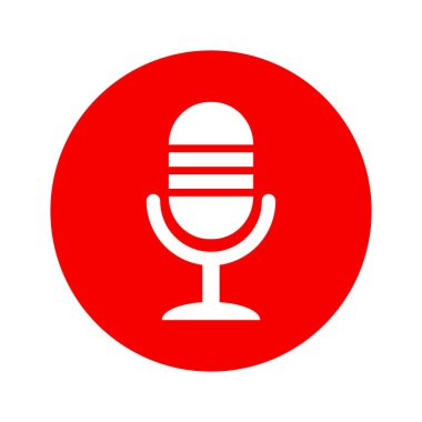 Beyaz arkaplanda mikrofon simgesi