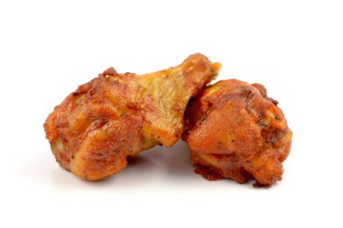 baked chicken wings on a white background
