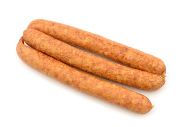 Beyaz arkaplanda sosis