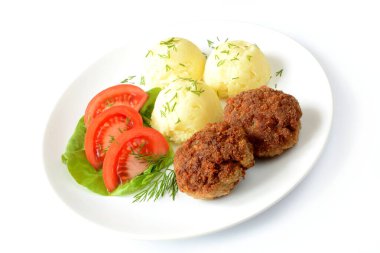 Patates ve domatesli pirzola.