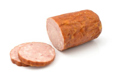 Beyaz arkaplanda sosis