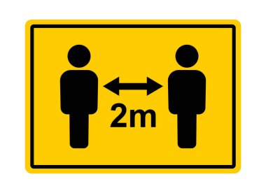 maintaining a social distance of 2 meter
