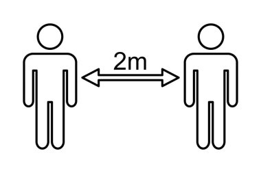 maintaining a social distance of 2 meter