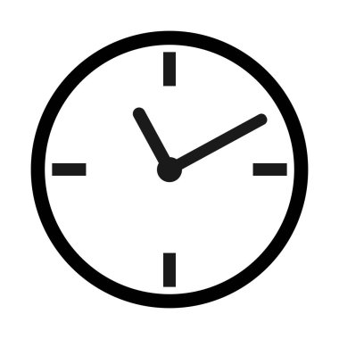 Beyaz arkaplanda saat simgesi