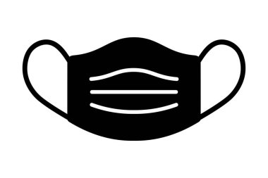 beyaz arkaplanda tıbbi maske simgesi