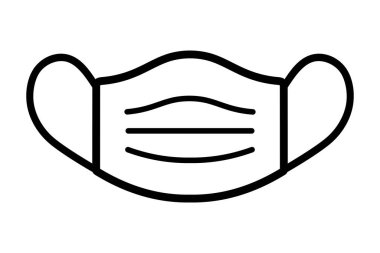 beyaz arkaplanda tıbbi maske simgesi