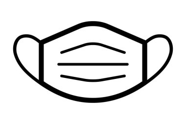 beyaz arkaplanda tıbbi maske simgesi