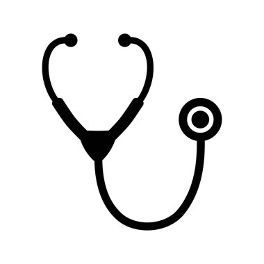 Beyaz arka plan üzerinde izole stetoskop simgesi