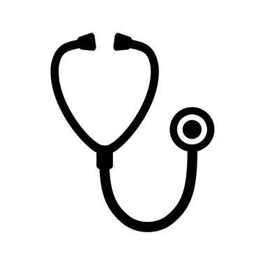 Beyaz arka plan üzerinde izole stetoskop simgesi