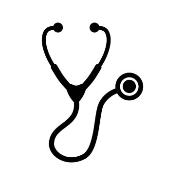 Beyaz arka plan üzerinde izole stetoskop simgesi