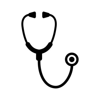 Beyaz arka plan üzerinde izole stetoskop simgesi