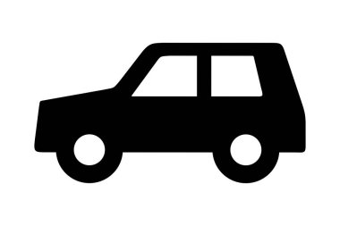 Beyaz arkaplanda yolcu vagonu simgesi