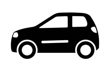 Beyaz arkaplanda yolcu vagonu simgesi