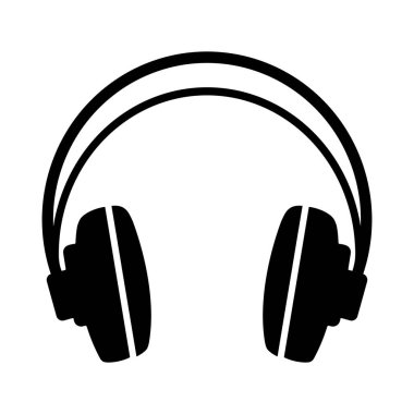 Beyaz arkaplanda kulaklık simgesi