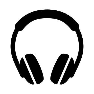 Beyaz arkaplanda kulaklık simgesi