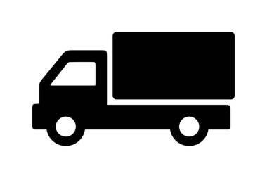 Beyaz arkaplanda kamyon simgesi