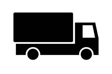 Beyaz arkaplanda kamyon simgesi