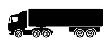 Beyaz arkaplanda kamyon simgesi
