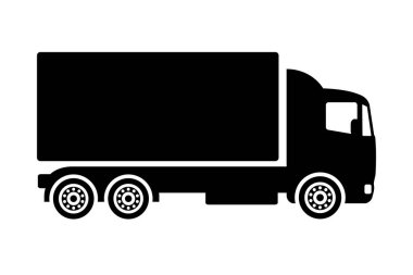 Beyaz arkaplanda kamyon simgesi