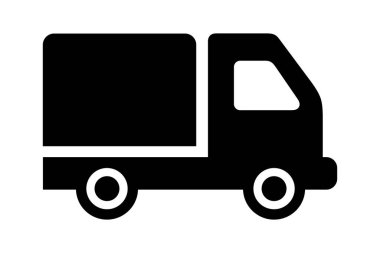 Beyaz arkaplanda kamyon simgesi