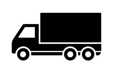 Beyaz arkaplanda kamyon simgesi