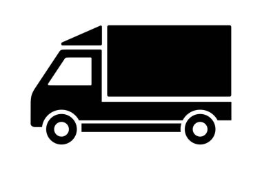 Beyaz arkaplanda kamyon simgesi