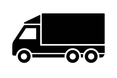 Beyaz arkaplanda kamyon simgesi