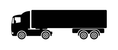 Beyaz arkaplanda kamyon simgesi