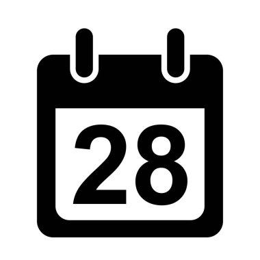 Beyaz arkaplanda takvim simgesi