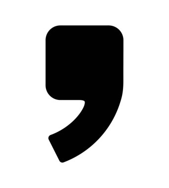 comma icon on white background