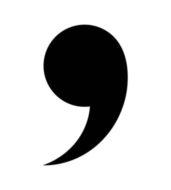comma icon on white background