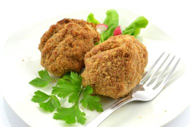 chicken cutlets on a white background