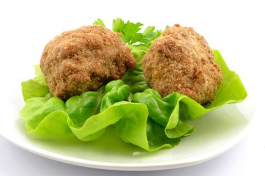 chicken cutlets on a white background